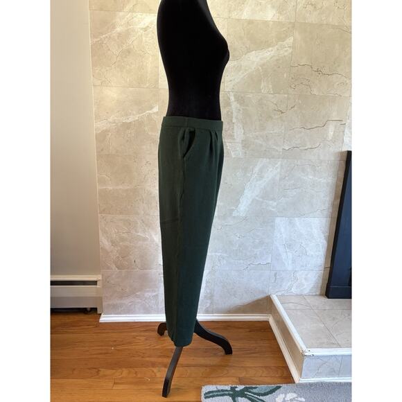 St. John Santana Knit Wide Leg Pants – Sz 6 - Hunter Green, Vintage Quiet Luxury - Picture 5 of 11